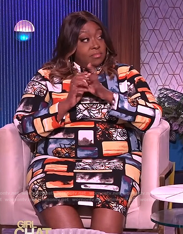 Loni's abstract print dress on The Real