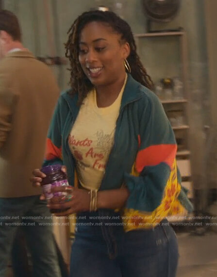 Malika's yellow Plants are Friends tee on Good Trouble