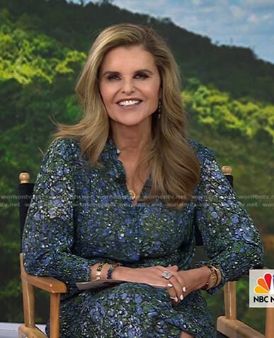 Maria's blue and green floral shirtdress on Today