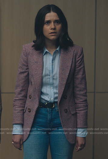 Liz's pink marled blazer on Billions