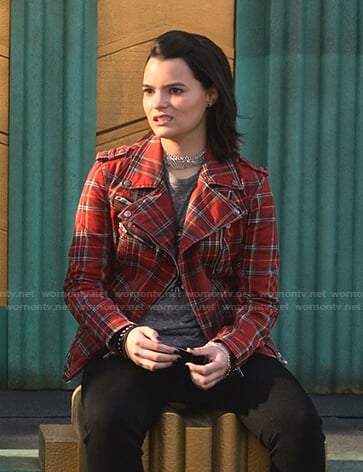 Rory's red plaid moto jacket on Lucifer