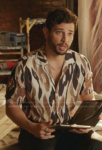 Sam's abstract print shirt on Dynasty
