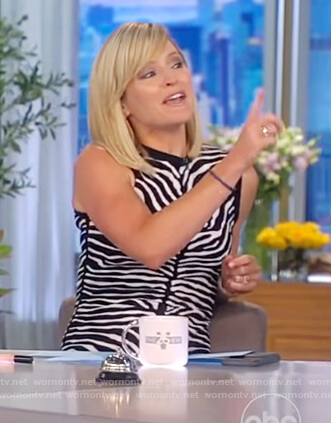 Sara's zebra stripe sleeveless dress on The View