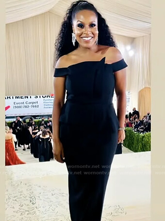 Sheinelle's black off-shoulder dress on Today
