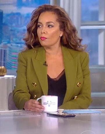 Sunny's green double breasted blazer on The View