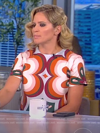 Sara's white floral print mini dress on The View