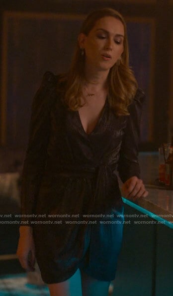Tess's metallic long sleeve dress on The L Word Generation Q