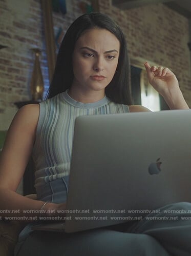 Veronica's blue stripe tank on Riverdale