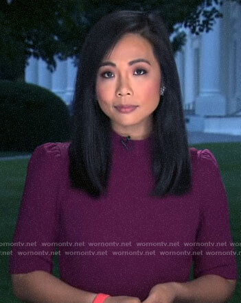 Weijia Jiang's purple dress on CBS Mornings