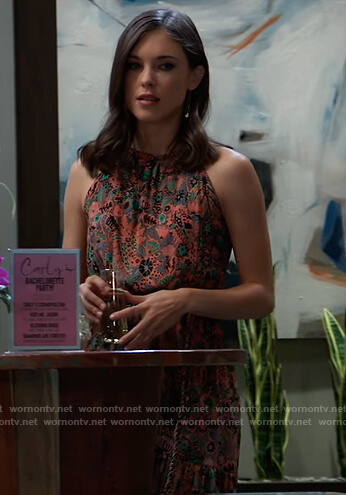 Willow's floral print halter dress on General Hospital