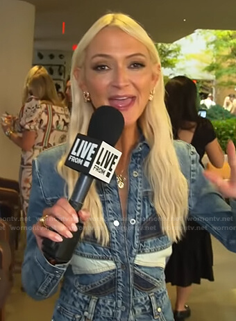 Zanna Roberts Rassi's butterfly patch denim shirtdress on E! News Daily Pop
