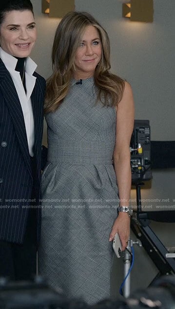 Alex's grey plaid dress on The Morning Show