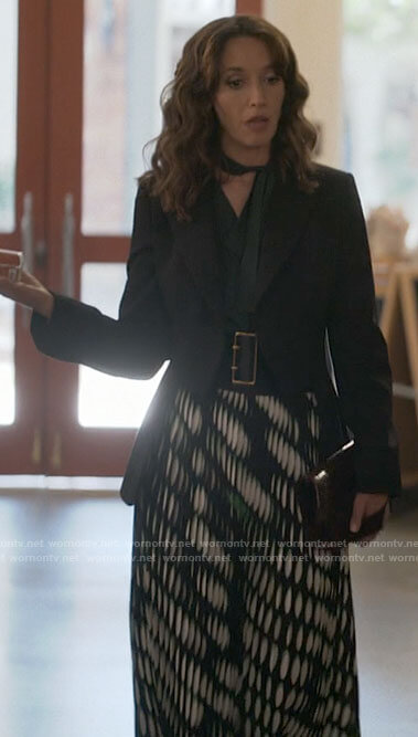 Bette's dotted print pleated skirt on The L Word Generation Q