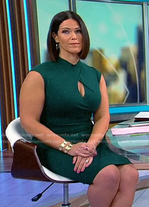 Dana Jacobson's green keyhole dress on CBS Mornings
