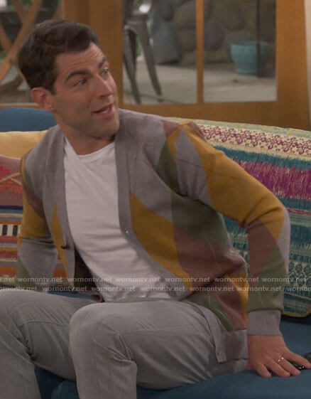 Dave's argyle cardigan on The Neighborhood