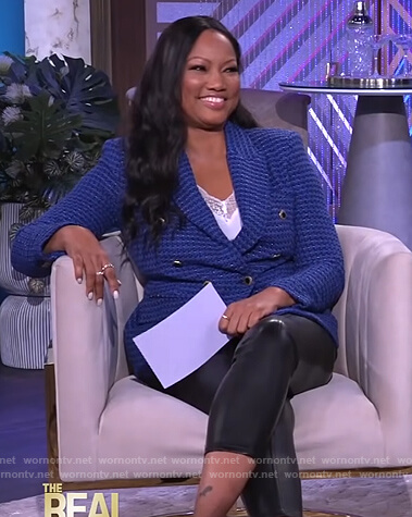 Blue tweed blazer on The Real