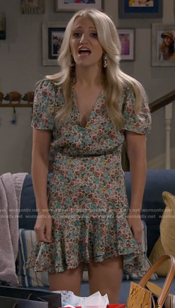 Gina's floral v-neck dress on B Positive