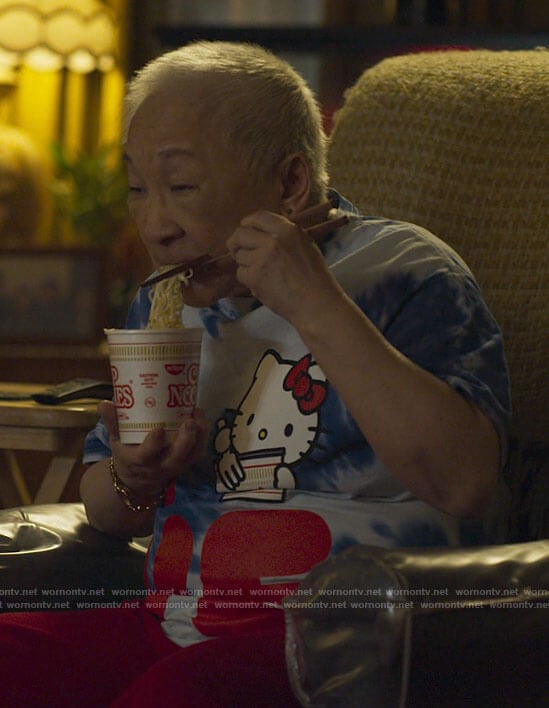 Grandma's Hello Kitty t-shirt on Awkwafina is Nora From Queens