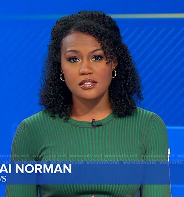 Janai's green ribbed dress on Good Morning America