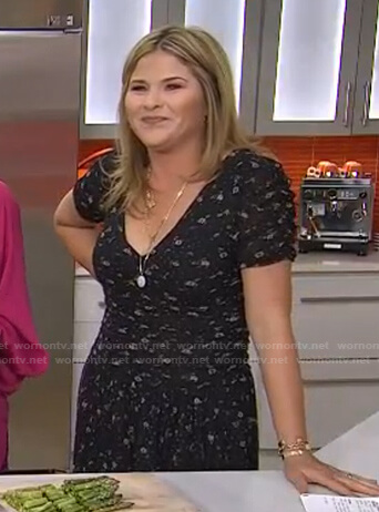 Jenna's black floral v-neck dress on Today