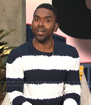 Justin's tie dye stripe top on E! News Daily Pop