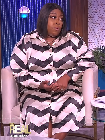 Loni's chevron print shirtdress on The Real