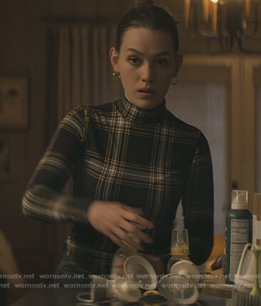 Love's black plaid turtleneck top on You