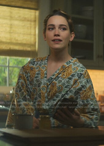 Love's green monkey print robe on You