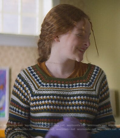 Mallorie's green stripe knit sweater on The Baby-Sitters Club