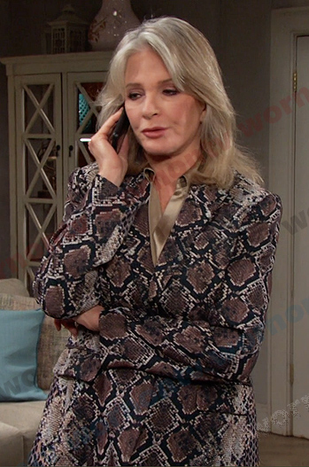 Marlena's snake print blazer on Days of our Lives