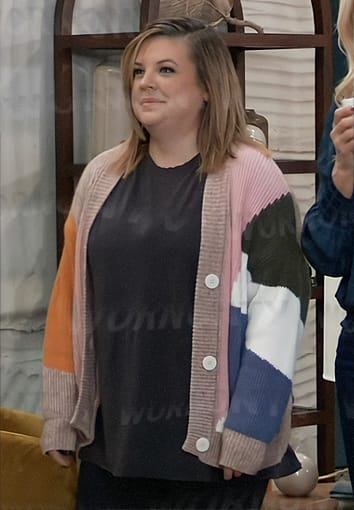 Maxie's colorblock cardigan on General Hospital