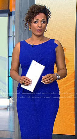 Michelle Miller's blue sheath dress on CBS Saturday Morning