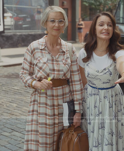 Miranda's plaid shirtdress on And Just Like That