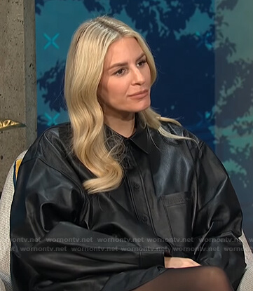Morgan's black leather shirt on E! News Daily Pop
