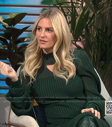 Morgan's green cutout ribbed dress on E! News Daily Pop