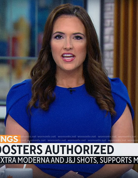 Nikki Battiste's blue puff sleeve dress on CBS Mornings