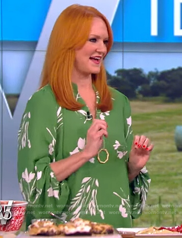 Ree Drummond's green floral blouse on The View