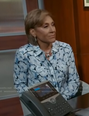 Robin's blue floral blouse on Good Morning America