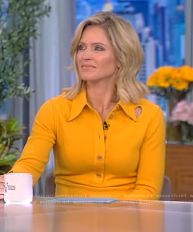 Sara's yellow cutout shirtdress on The View