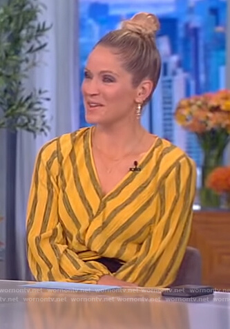 Sara's yellow stripe twisted top on The View