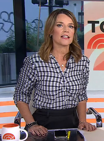 Savannah's black and white plaid shirt on Today