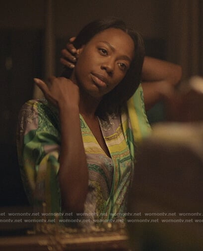 Molly's baroque printed robe on Insecure
