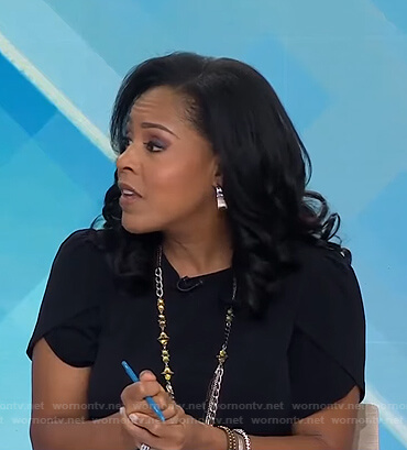 Sheinelle's black tulip sleeve top on Today