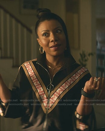 Sherry's black chevron track jacket and pants on You