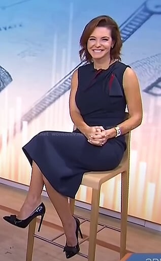 Stephanie Ruhl's navy bow detail dress on Today