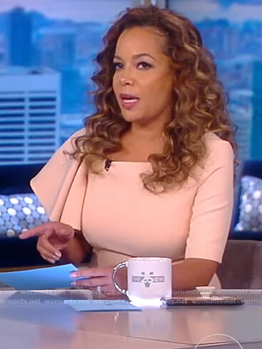 Sunny's pink ruffle sleeve blouse on The View