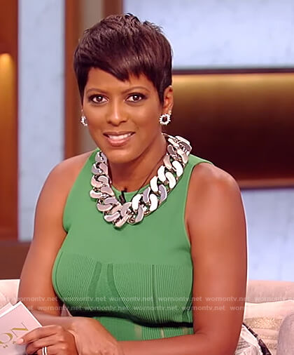 Tamron's green knit tank on The Tamron Hall Show