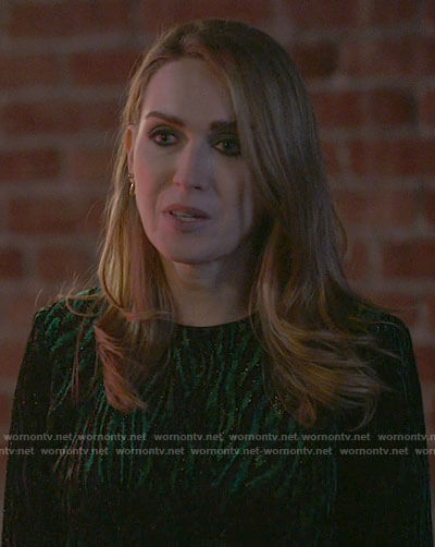 Tess's green zebra patterned dress on The L Word Generation Q
