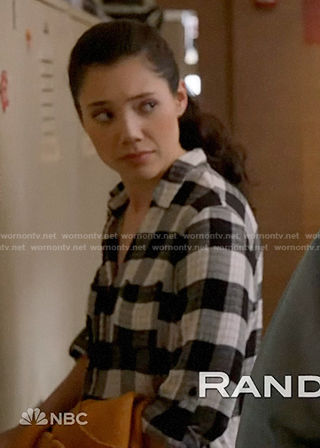 Violet's black and white checked shirt on Chicago Fire