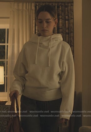 Love's white funnel neck hoodie on You